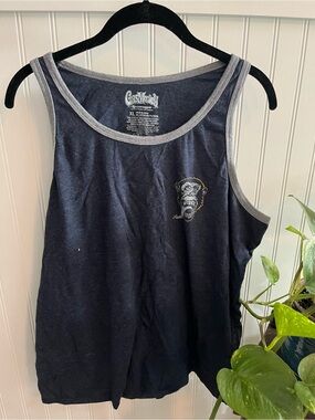 Gas Monkey Garage Men's Dark Blue Tank Top with Gray Trim
